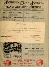 Cover of American soap journal and manufacturing chemist
