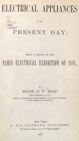 Cover of Electrical appliances of the present day