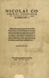 Cover of Nicolai Copernici Torinensis De reuolutionibus orbium coelestium, libri VI