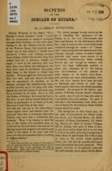 Cover of Notes on the Indians of Guiana