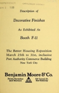 Cover of Description of decorative finishe