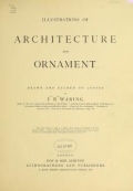 Cover of Illustrations of architecture and ornament