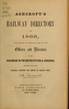 Cover of Ashcroft's railway directory for