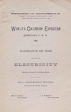 Cover of Classification and rules, Department of Electricity