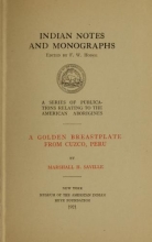 Cover of Golden breastplate from Cuzco, Peru