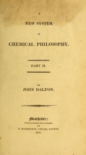 Cover of A new system of chemical philosophy
