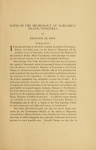Cover of Notes on the archeology of Margarita Island, Venezuela