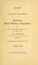 Cover of Report of the ... Annual Meeting of the American Street Railway Association